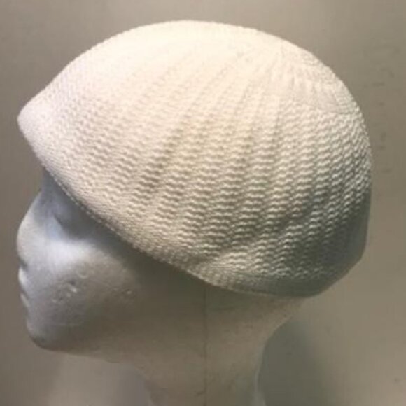 Muslim Prayer Hat Knit Kufi Skull Cap White - Picture 2 of 2